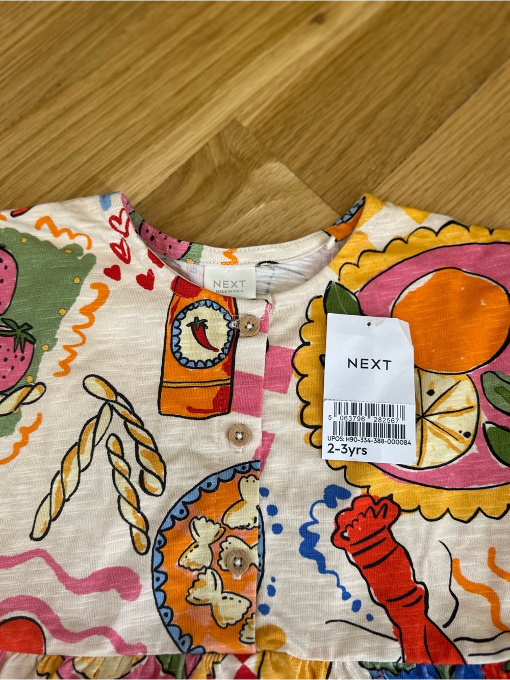 NEW WITH TAGS next 🦞 Bright Amalfi Jersey Dress size 2-3 - Picture 4 of 5